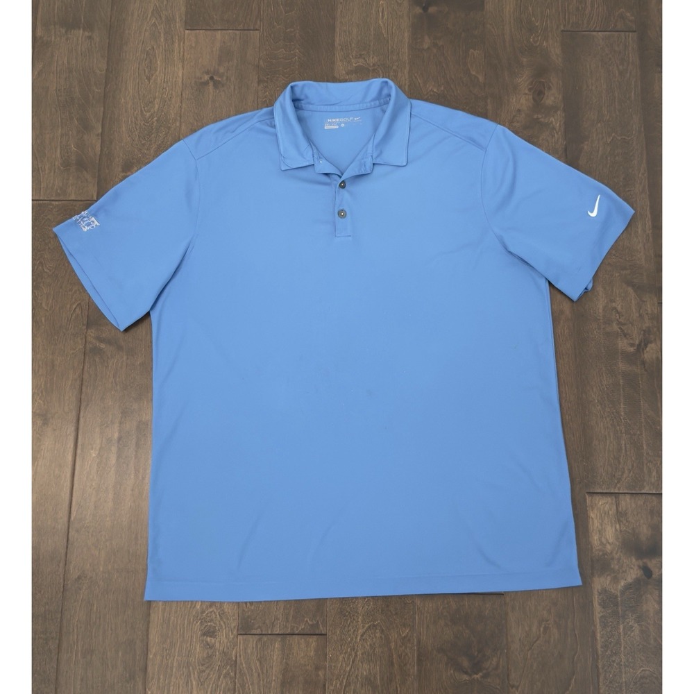 Nike Golf Dri-fit Performance Blue Polo Shirt Men's Size‎ XL Short Sleeve Logo